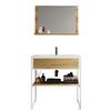 Badezimmer 3--Teilig. Waschplatz "bitila 80" - Honigeiche/Schwarz, MODERN, Glas/Keramik (80cm) - MID.YOU