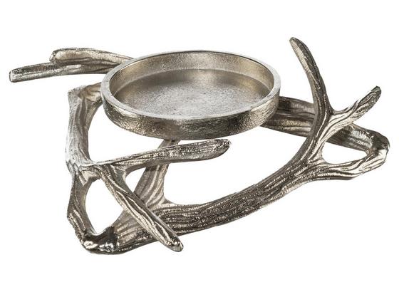 Kerzenhalter 1-flammig - Silberfarben, MODERN, Metall (25/25/7,5cm) Kerzenhalter 1-flammig - Silberfarben, MODERN, Metall (25/25/7,5cm)