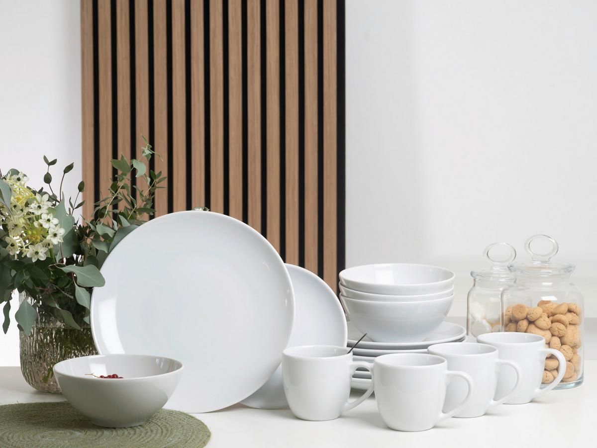 Kombiservice Bistrot Weiß, 16-teilig - Weiß, Basics, Keramik - Creatable
