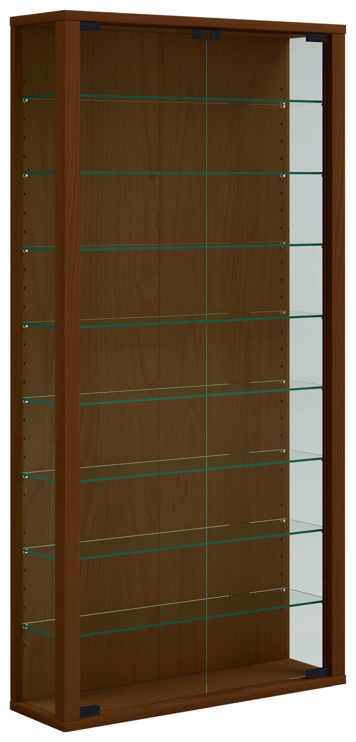 Vitrine Vitrosa Nussbaumfabren Dekor B: 59 cm - Nussbaumfarben/Schwarz, Design, Glas/Holzwerkstoff (59/114/18cm) - MID.YOU