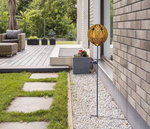 Solarleuchte 36560 - Schwarz/Kupferfarben, Basics, Kunststoff/Metall (15,5/90cm) - Globo