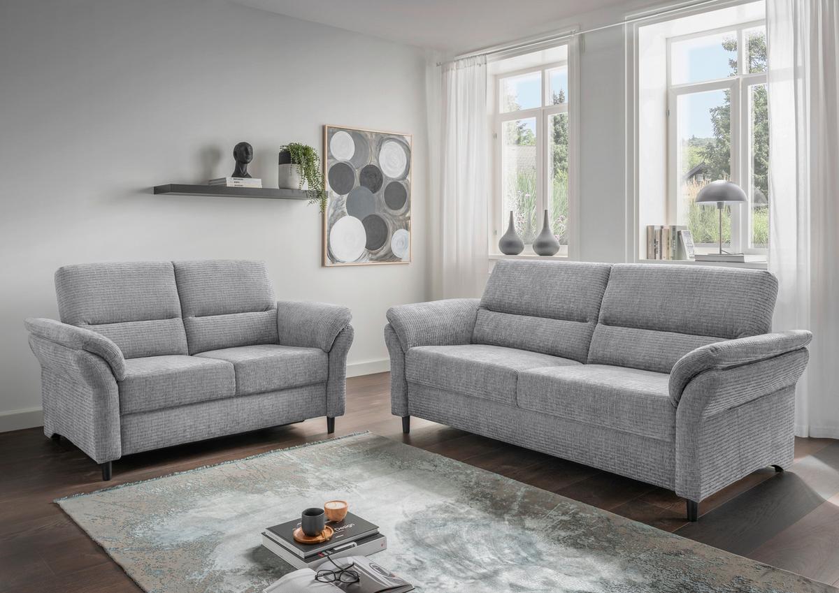 2-Sitzer-Sofa Cavoli, Grau B: 147 cm - Schwarz/Grau, MODERN, Textil (147/90/89cm) - Livetastic