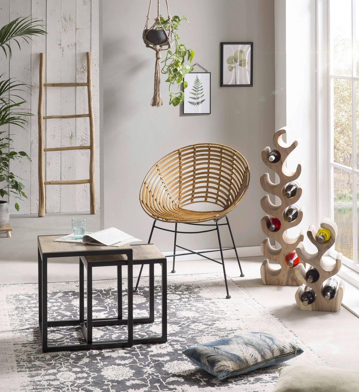 Dekoleiter Teakholz B: 50cm - Naturfarben, Design, Holz (50/150/5cm) - MID.YOU