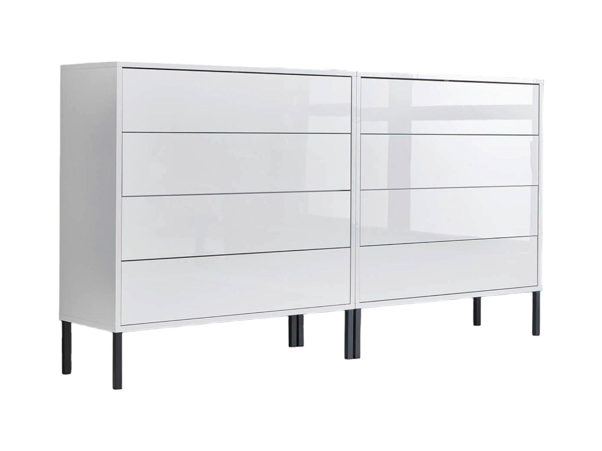 Sideboard Mailand 1 B: 158 Cm Weiß - Weiß Hochglanz/Anthrazit, MODERN, Holzwerkstoff (158/86/33cm) - MID.YOU