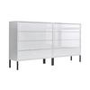 Sideboard Mailand 1 B: 158 cm Weiß - Weiß Hochglanz/Anthrazit, MODERN, Holzwerkstoff (158/86/33cm) - MID.YOU