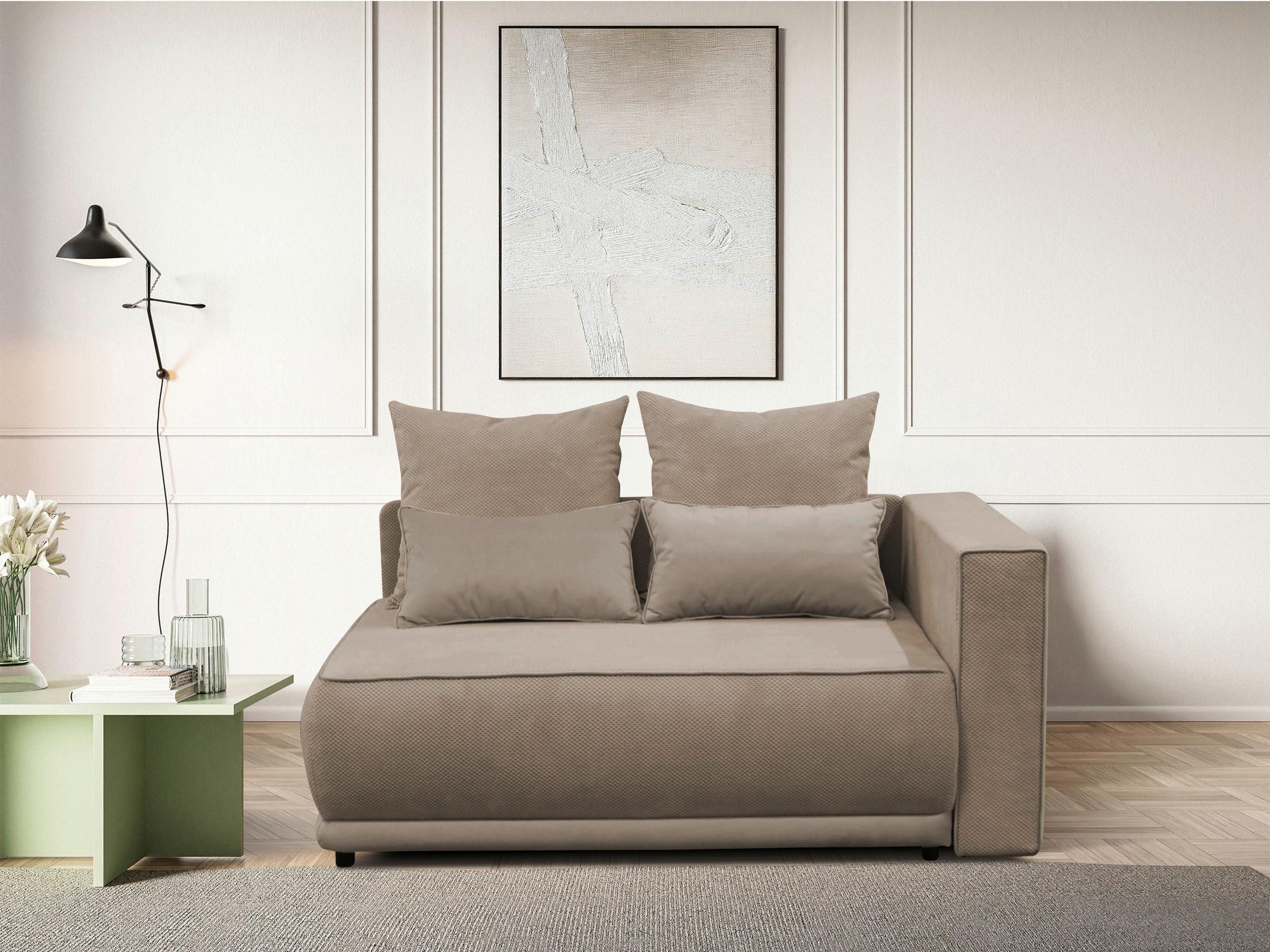 Récamiere Iga Re Taupe B: 168 cm - Taupe/Rosa, Design, Textil (168/73/99cm) - MID.YOU