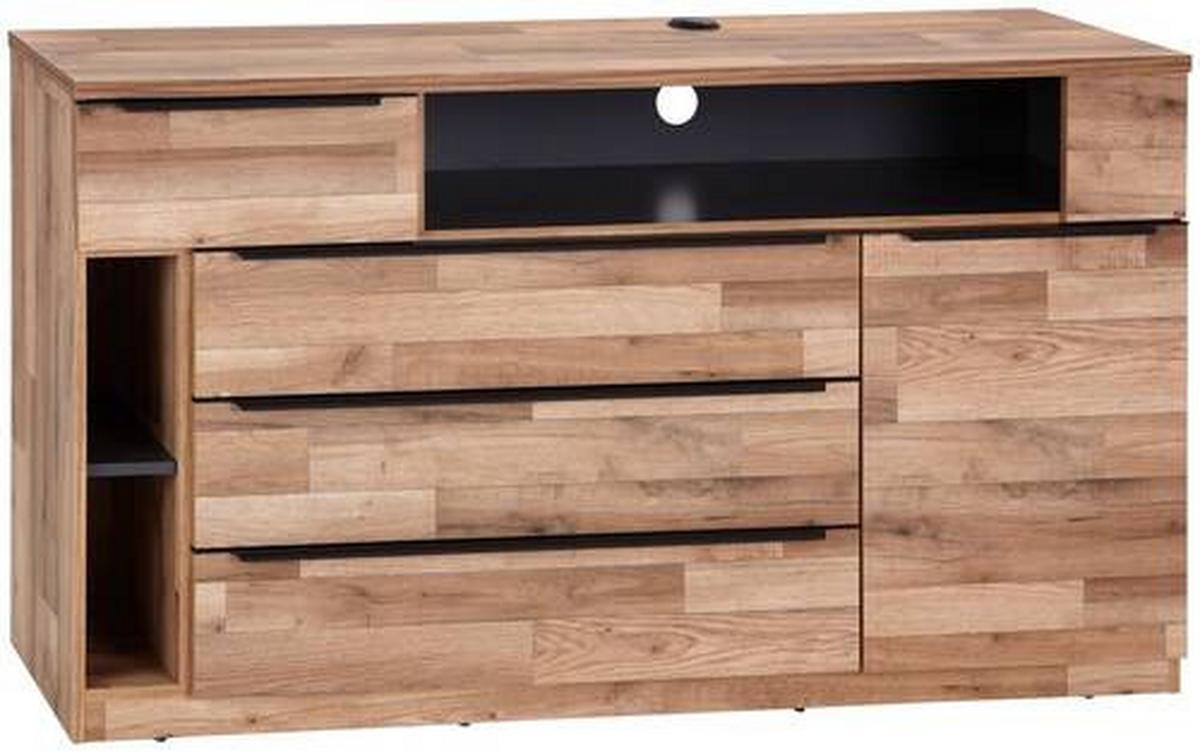 Komód James 150/82 Cm - grafitszürke/tölgyfa, Konventionell, faalapú anyag (150/82,2/38cm) - James Wood