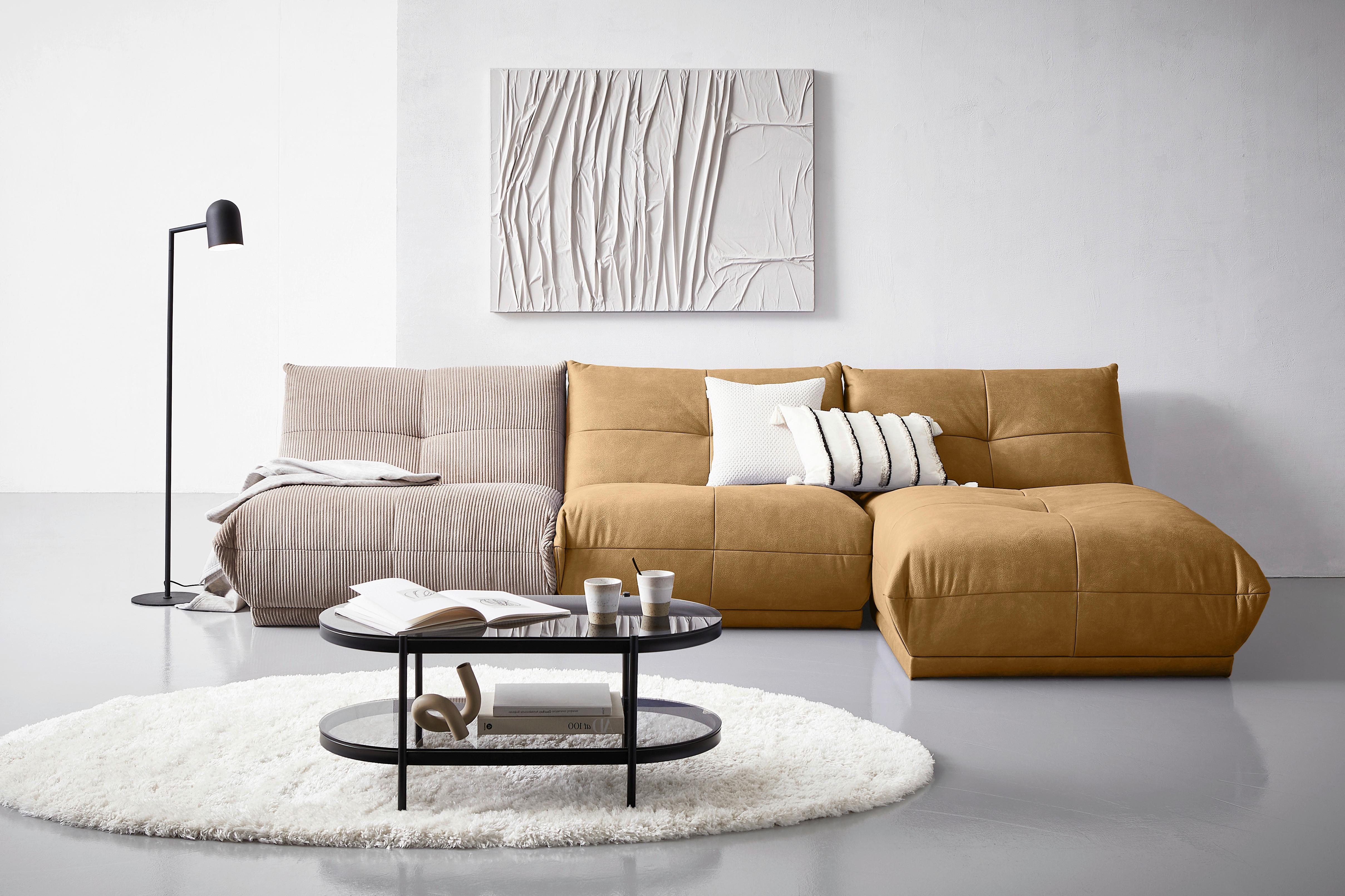Ecksofa Giselle Hellbraun/taupe S: 315x185 Cm - Taupe/Hellbraun, Trend, Textil (315/185cm) - Livetastic