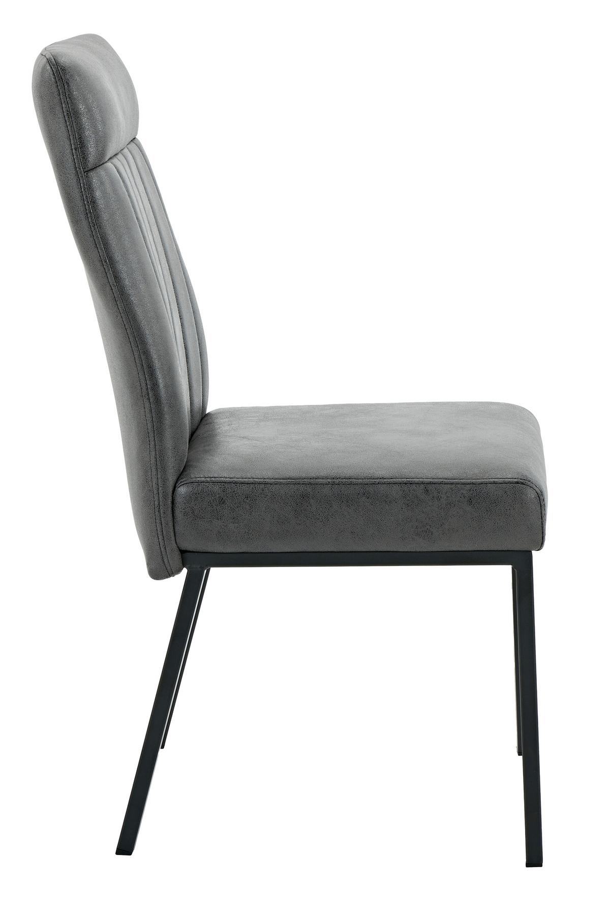 Stuhl-Set Catania II S 4er-Set - Anthrazit/Schwarz, MODERN, Textil/Metall (44/96/62cm) - MID.YOU