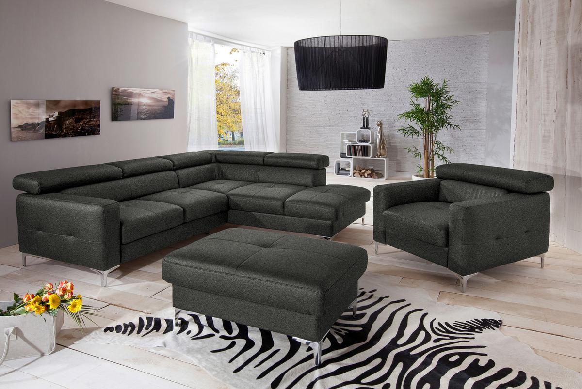 Polstersessel Sammy Anthrazit - Chromfarben/Anthrazit, Design, Textil (99/78-92/106cm) - Livetastic
