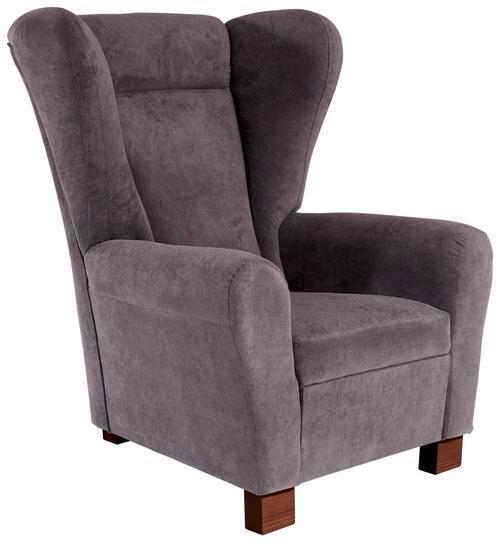KŘESLO UŠÁK CHANDLER - antracitová/hnědá, Design, dřevo/textil (95/109/97cm) - Ondega