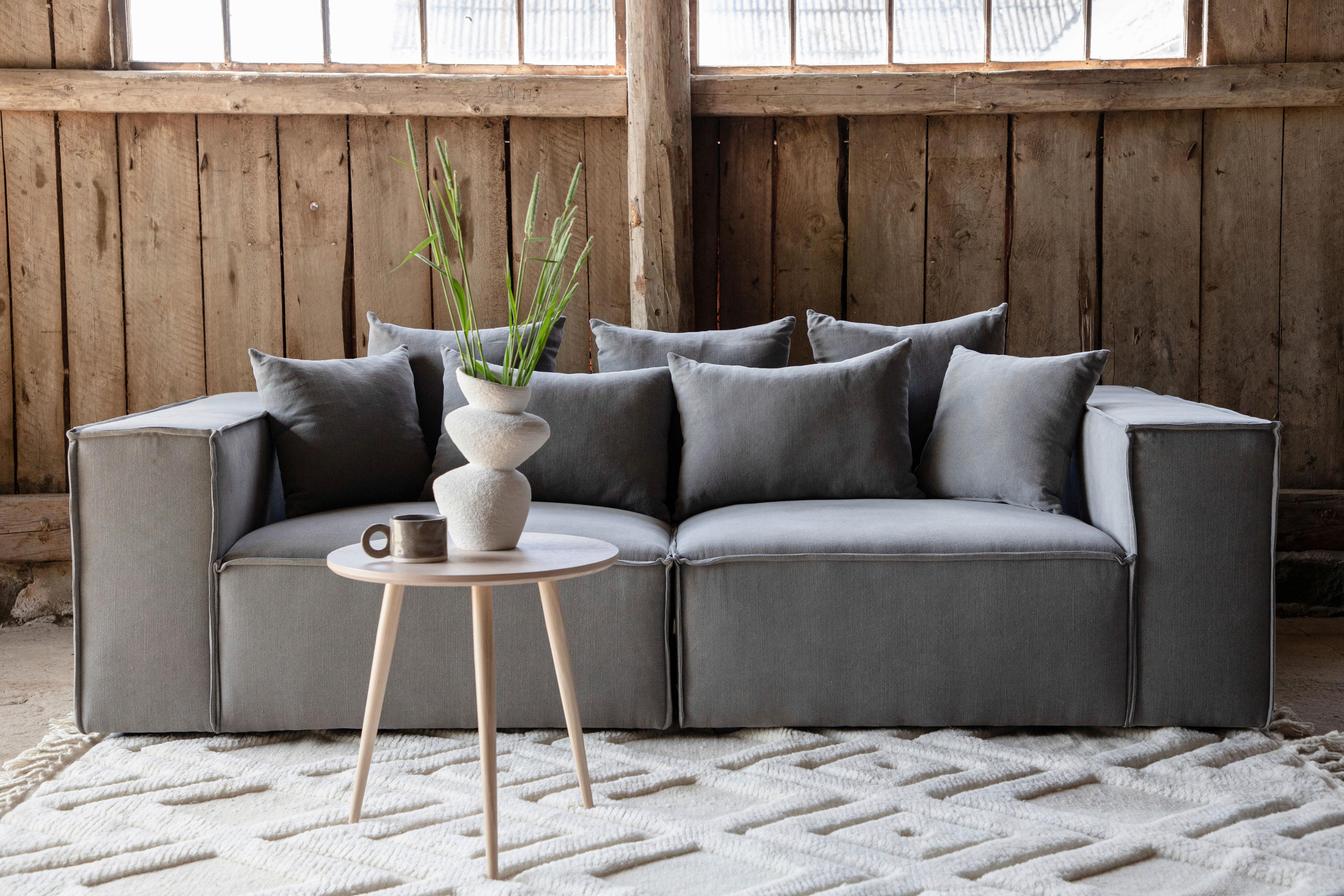 2-sitzer-sofa Gillholmen - Schwarz/Grau, Design, Kunststoff/Textil (232/80/116cm) - Livetastic