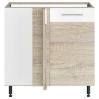 Alsószekrény Corina - Sonoma tölgy/fehér, Modern, műanyag/fa (80(100)/82,4/58cm)