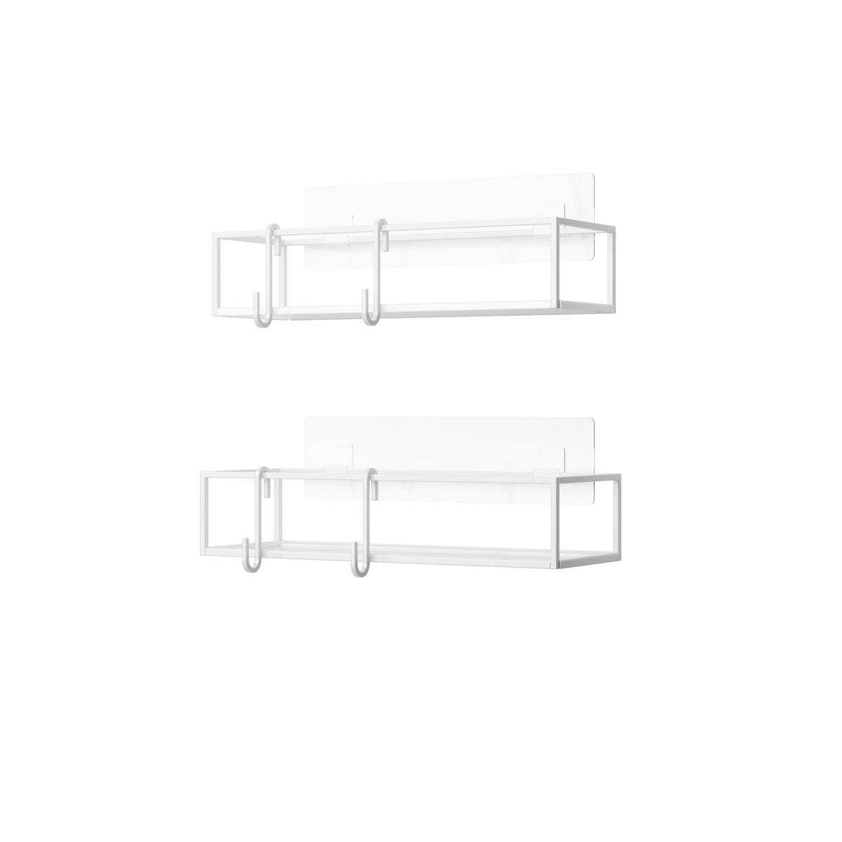 Regál do sprchovacieho kúta biela, 2- Set - bílá, Moderní, kov (32/6,5/12cm) - Mömax