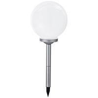 Solarleuchte mit Erdspieß Weiß Mariella 4xLED tageslichtweiß - Silberfarben/Weiß, KONVENTIONELL, Kunststoff (20/62cm) - Ondega