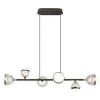 LED-Hängeleuchte 56011-6 - Klar/Chromfarben, KONVENTIONELL, Kunststoff/Metall (91/28cm) - Globo