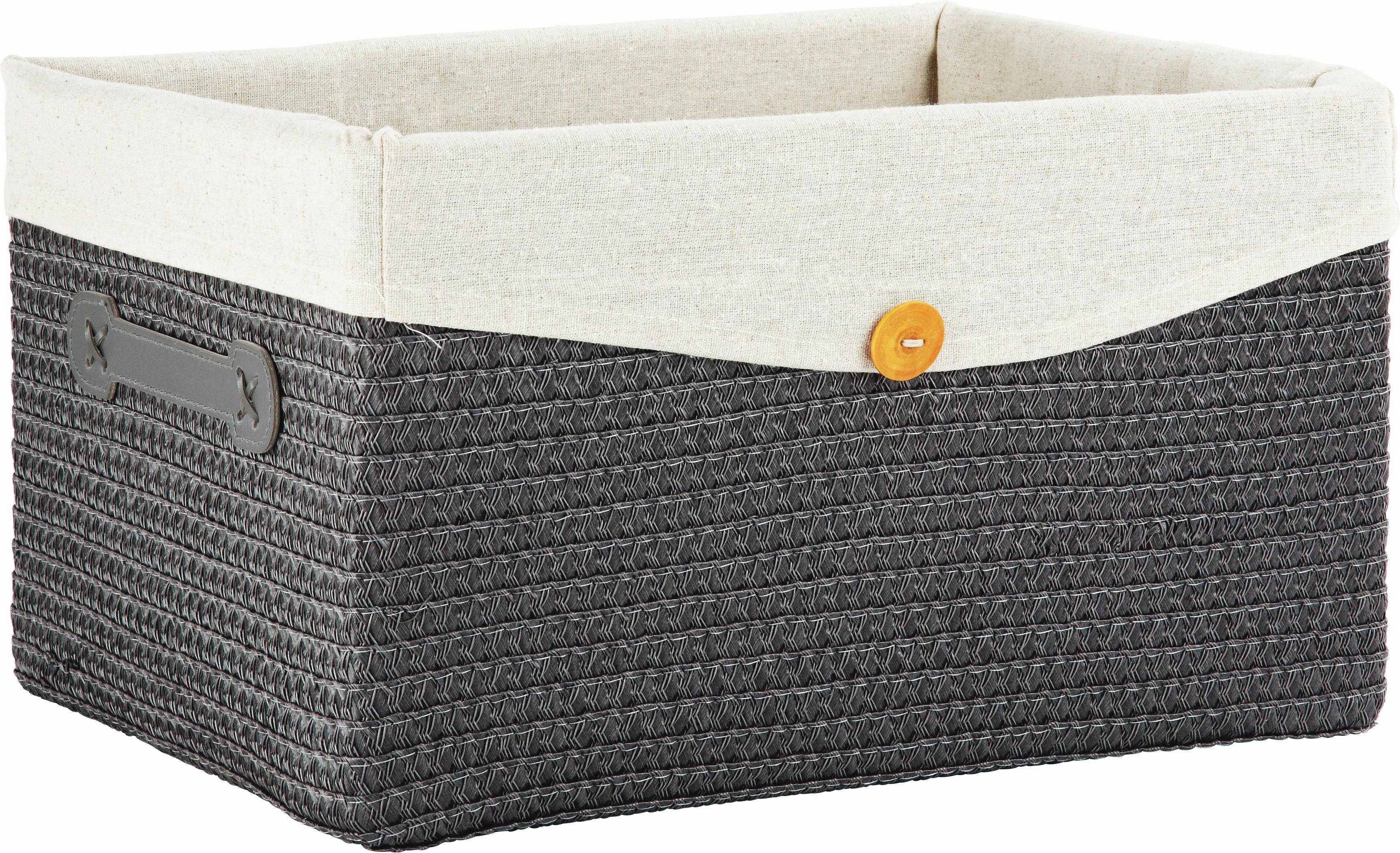 KOŠ DENISE - šedá, Romantický / Rustikální, textil/plast (40/23/30cm) - Mömax