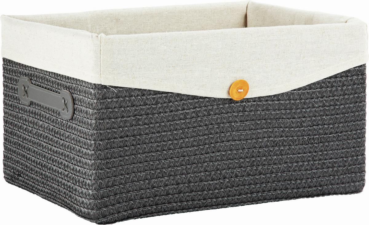 KOŠÍK DENISE - sivá, Romantik / Landhaus, textil/plast (40/23/30cm) - Mömax
