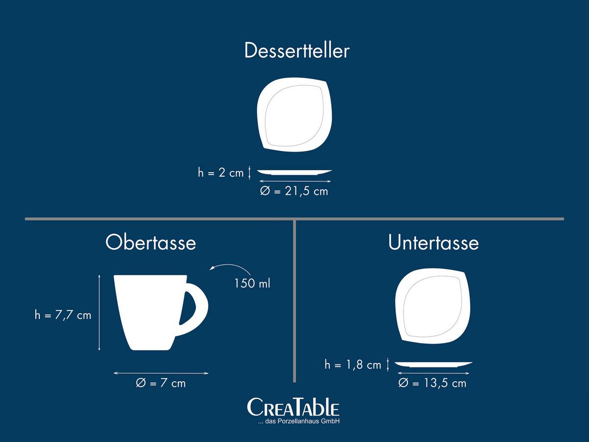 Kaffeeservice Porzellan 6 Personen Geschirr Set - Creme, Basics, Keramik (31/27/32cm) - Creatable