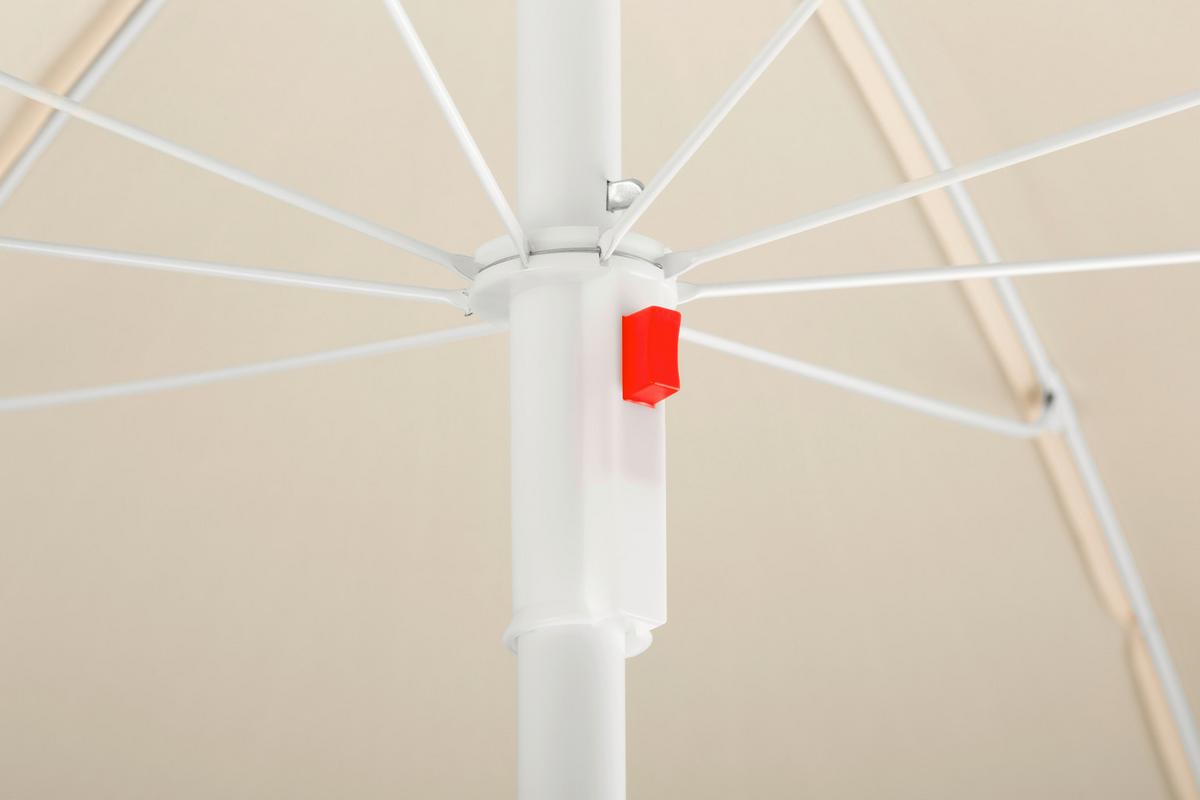 Sonnenschirm Ibiza Bht: 200x215x200 Cm Naturfarben - Naturfarben/Weiß, Basics, Textil/Metall (200/215/200cm) - Schneider