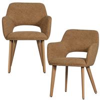 Armlehnstuhl-Set Murat Gelb/Naturfarben B: 61cm - Gelb/Naturfarben, MODERN, Holz/Textil (61/86/60cm) - Livetastic