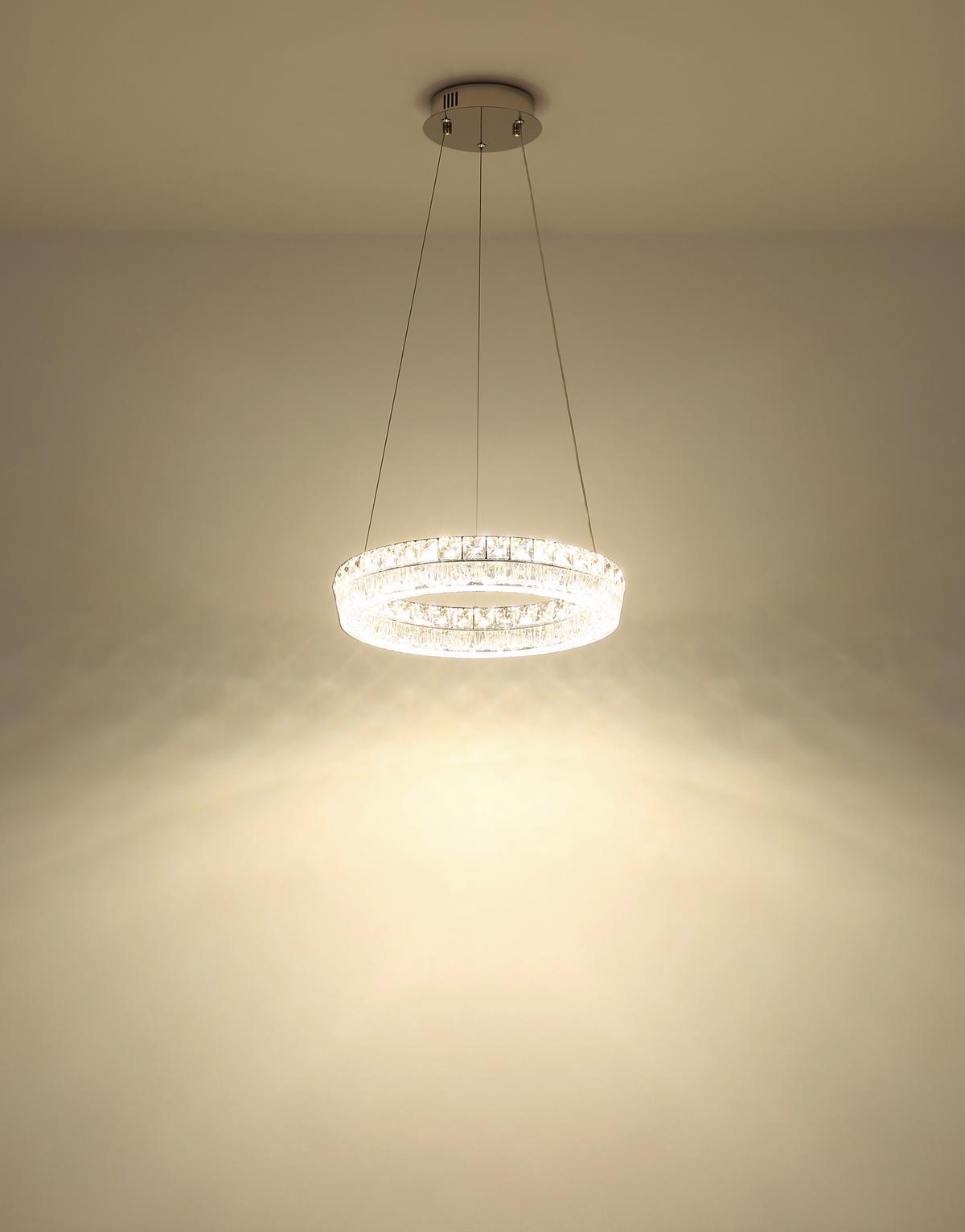 ZÁVESNÉ LED SVIETIDLO LAUREL - priehľadné/číra, Konventionell, kov/plast (40/120cm) - Globo