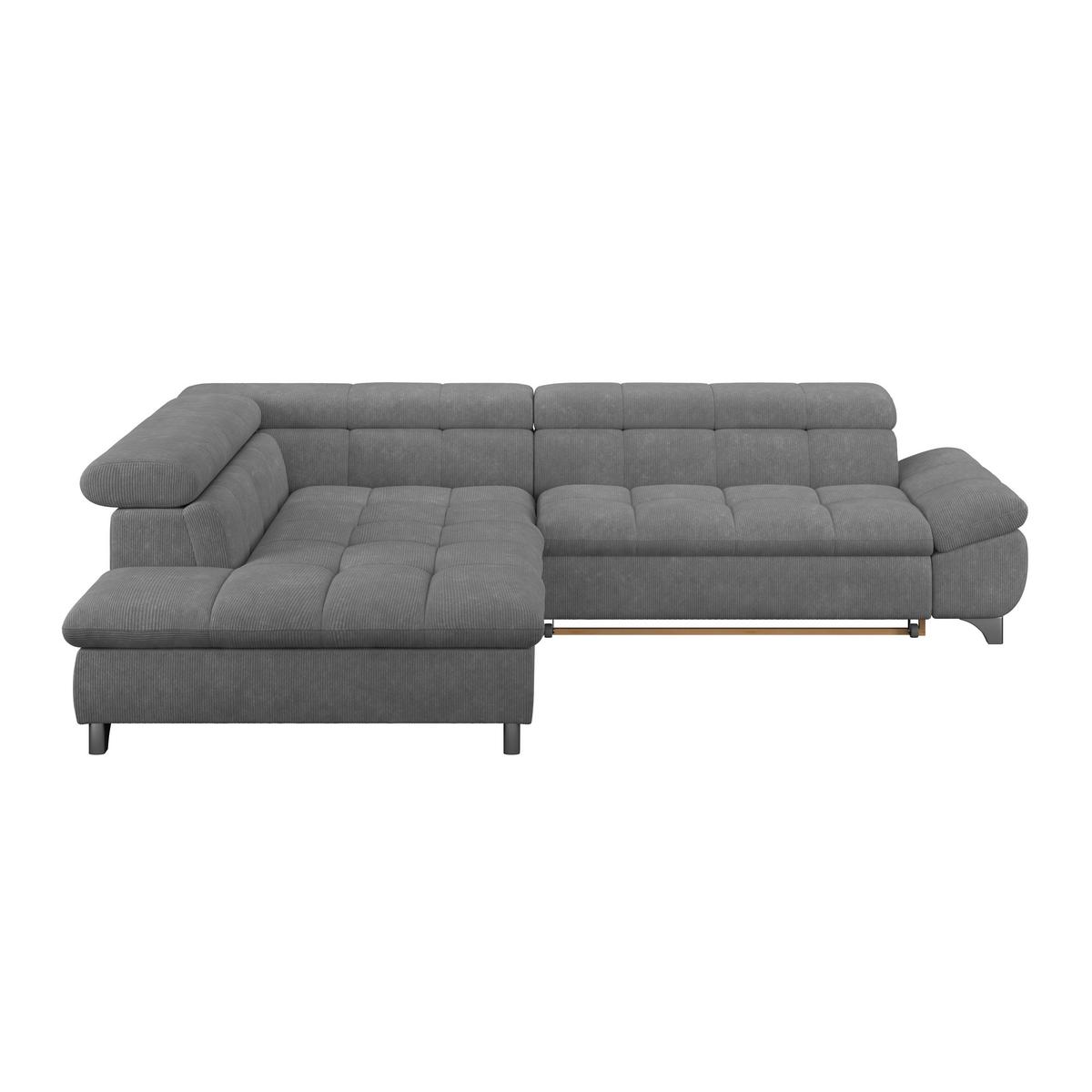 Ecksofa Gemini Anthrazit, B: 234cm - Chromfarben/Anthrazit, KONVENTIONELL, Textil (234/312cm)