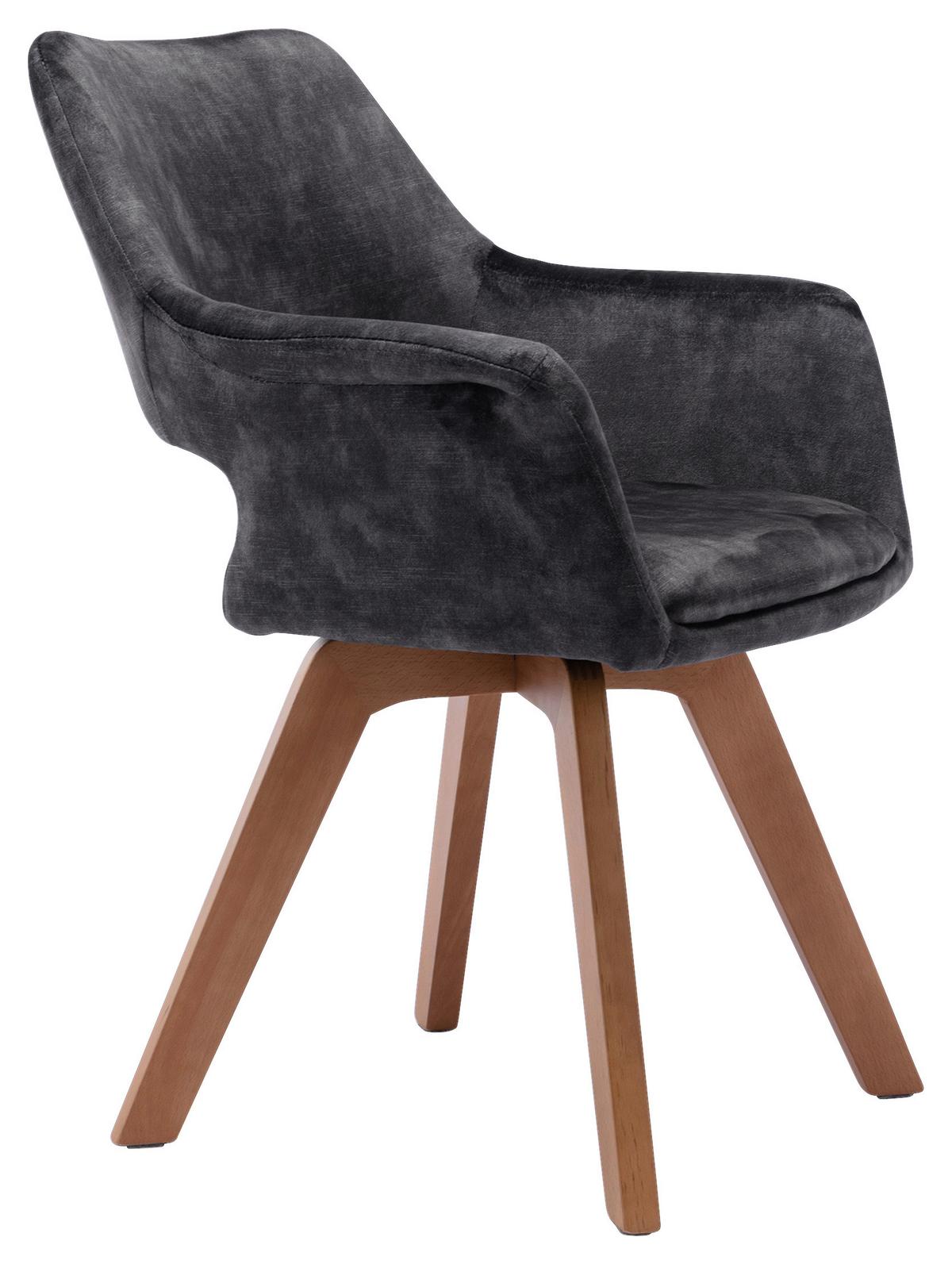 Esszimmerstuhl Klara Anthrazit /eichefarben 2-Er Set - Eichefarben/Anthrazit, Basics, Holz/Textil (52/89/63,5cm) - MID.YOU
