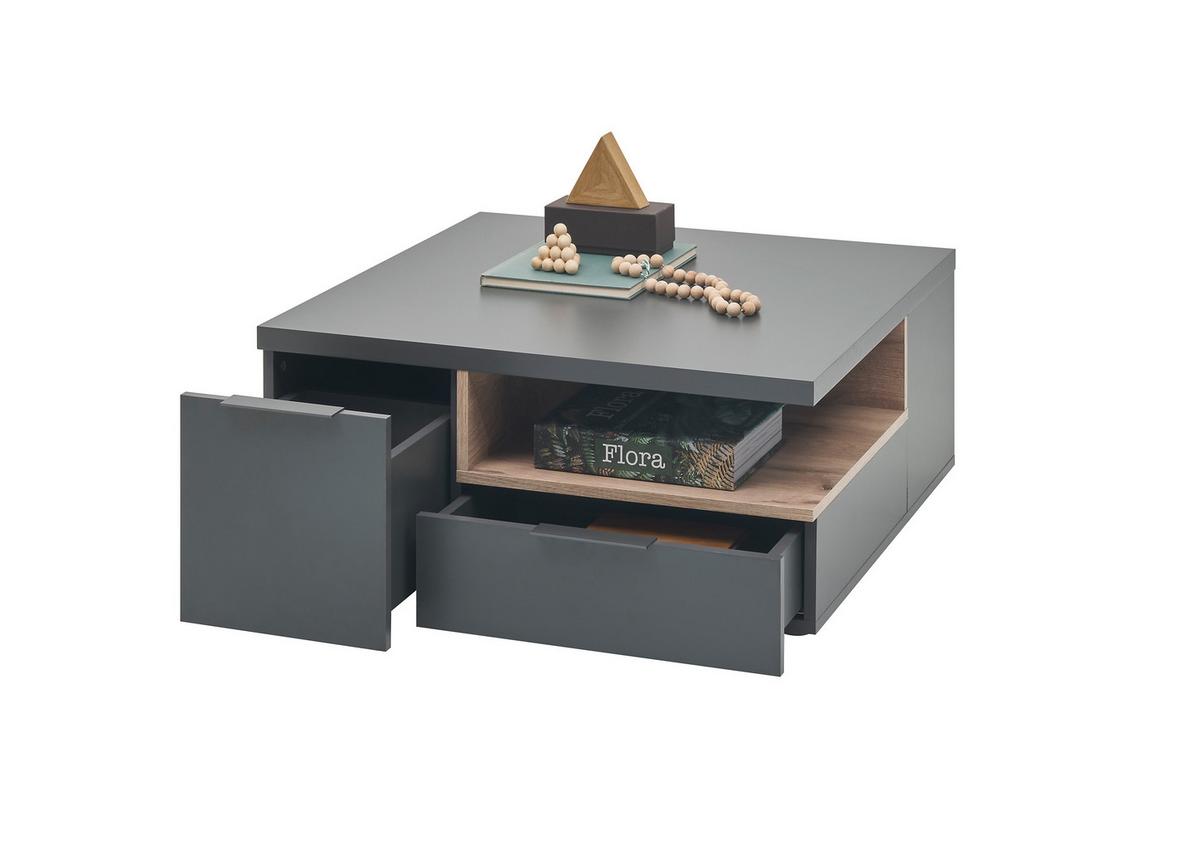 COUCHTISCH Enna Grau L: 80cm - Grau, Design, Holzwerkstoff (80/35/80cm) - MID.YOU