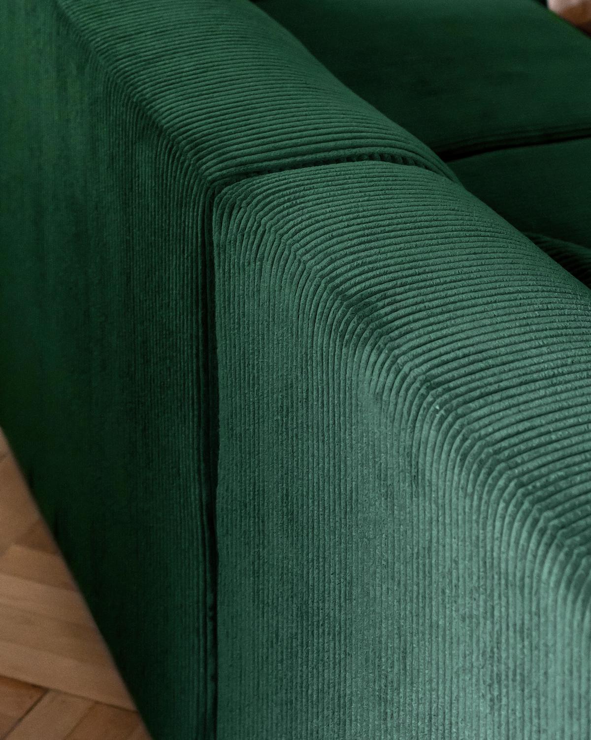 Ecksofa Cuddly Mia Flaschengrün S: 250x192 cm - Dunkelgrün/Schwarz, Textil (250/192cm) - MID.YOU
