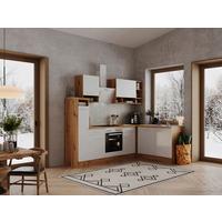 Eckküche Mit Geräten 250x172cm Eichefarben/weiß - Eichefarben/Weiß, Basics, Holzwerkstoff (250/172cm) - Respekta