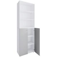 Schuhschrank Lona Grau Weiß B: 70 cm - Schwarz/Weiß, Design, Holzwerkstoff (70/220/40cm) - MID.YOU