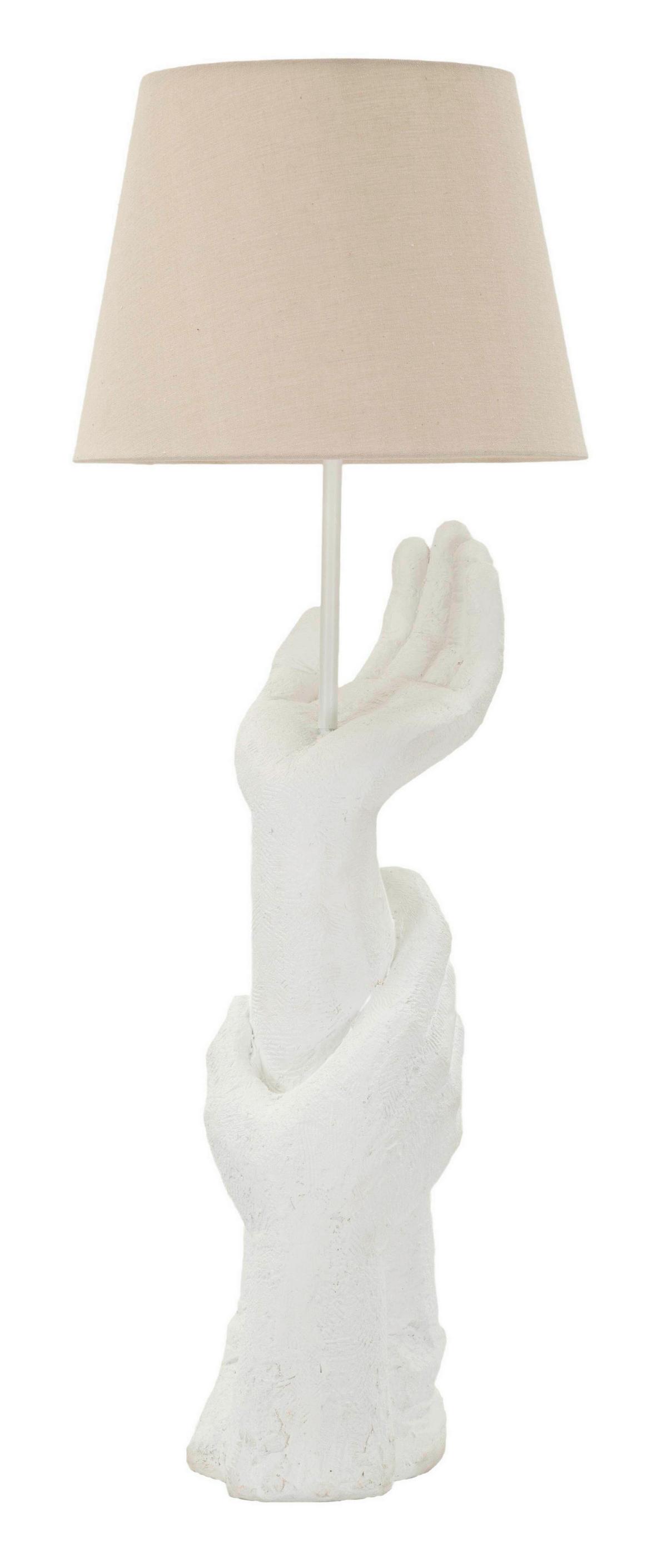 Tischleuchte Life Weiß B: 35 cm - Weiß, Basics, Kunststoff/Textil (35/93/35cm)