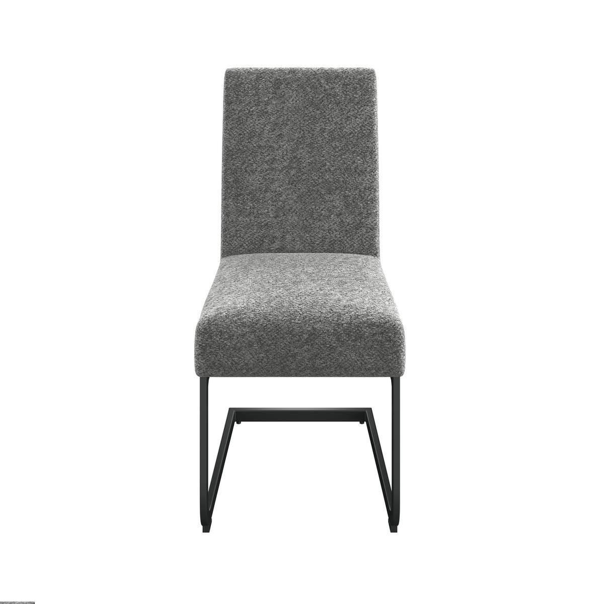 Schwingstuhl Terri Grau Gepolstert - Schwarz/Grau, MODERN, Textil/Metall (46/95/64cm) - MID.YOU