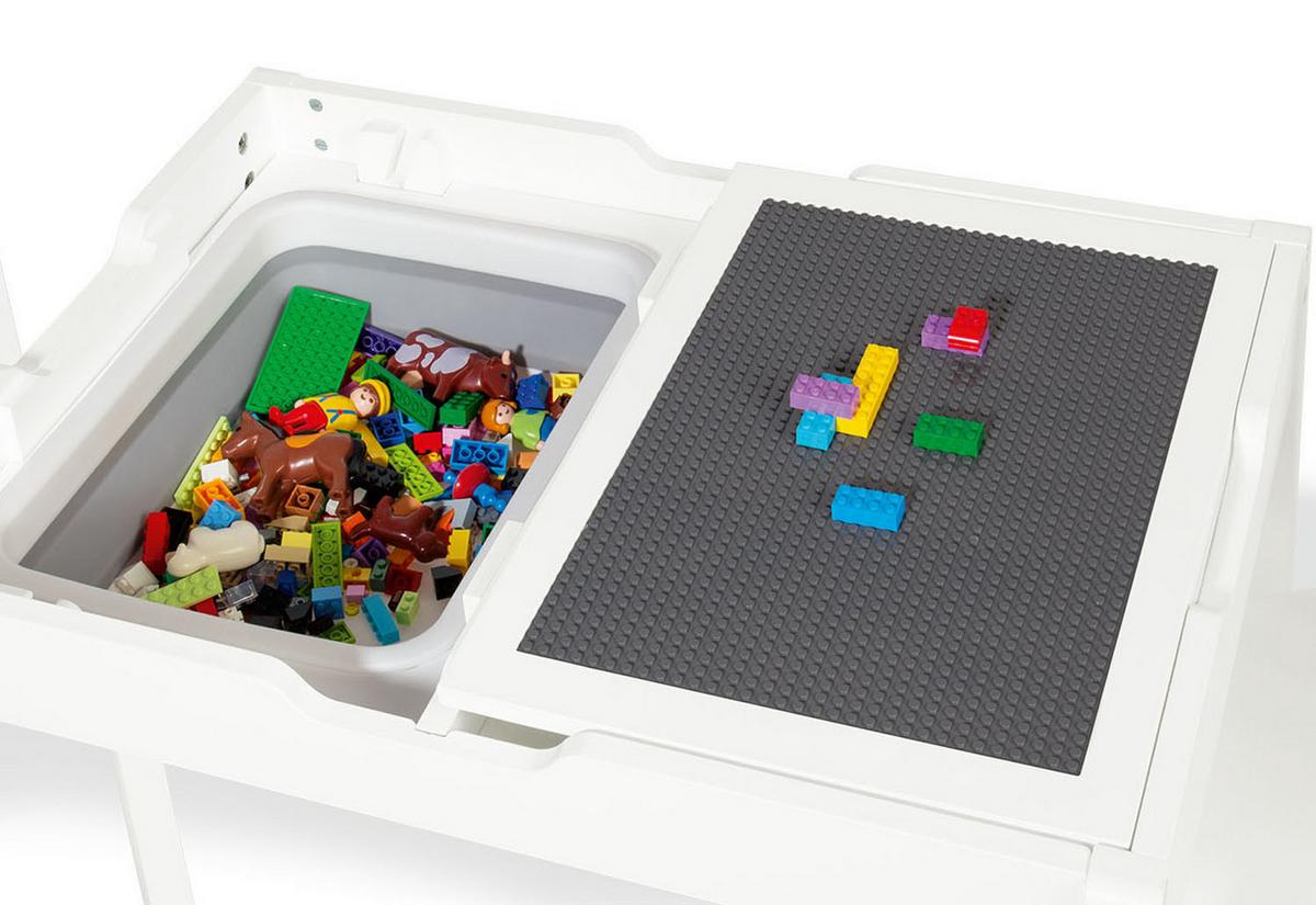 Kindersitzgruppe Holz Weiß 3-teilig - Weiß, Basics, Holz (65/47/50cm) - Pinolino