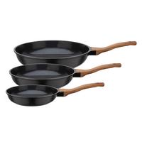 Pfannenset 3-Teilig. Aluminium, schwarz - Schwarz, Basics, Metall (20+24+28cm) - GSW