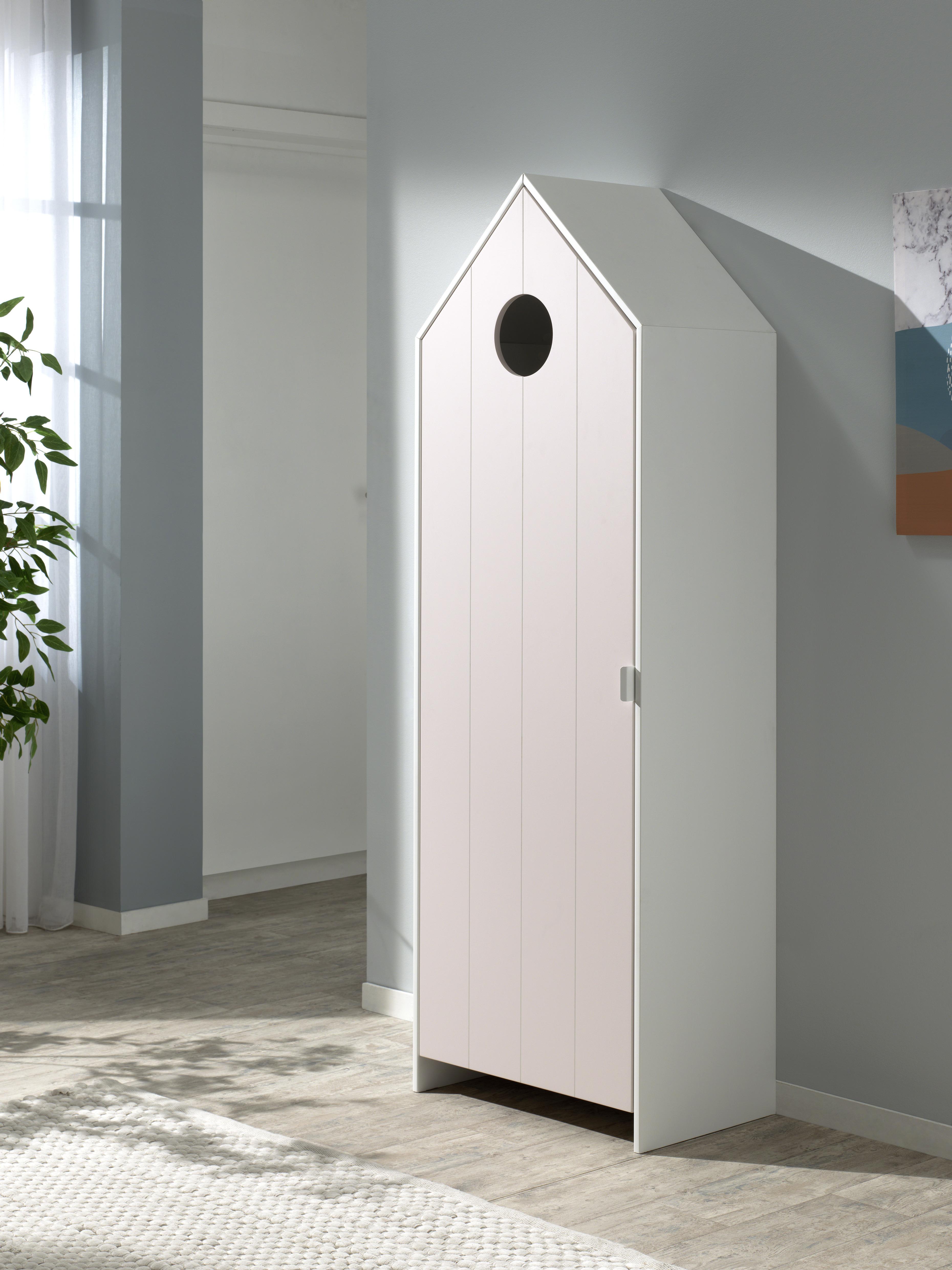 Kinderkleiderschrank B: 57,6 Cm Casami, Pink/weiß - Weiß/Rosa, MODERN, Holzwerkstoff (57,6/171,3/37cm) - MID.YOU