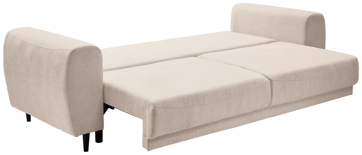 3-sitzer-sofa Mit Schlaffunktion Siena B: 245 Cm - Creme/Schwarz, KONVENTIONELL, Textil (245/85/92cm) - Livetastic