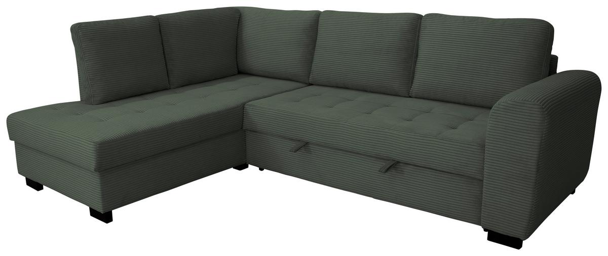 Ecksofa John Grün S: 178x239 Cm - Schwarz/Grün, Trend, Textil (178/239cm)