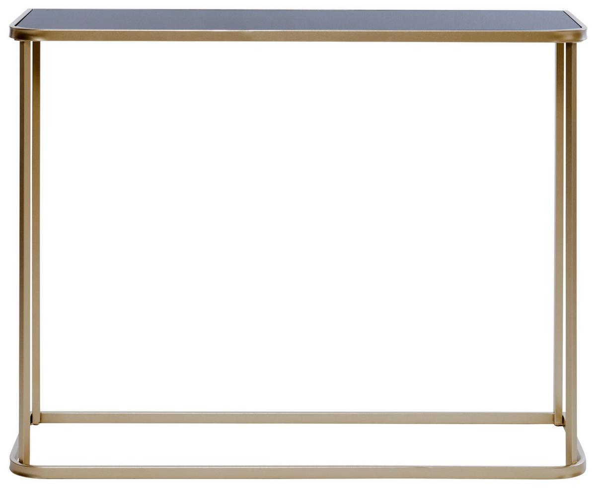 Konsolentisch Circo Goldfarben/Schwarz B: 30 cm - Goldfarben/Schwarz, MODERN, Glas/Metall (100/30/76cm) - Livetastic