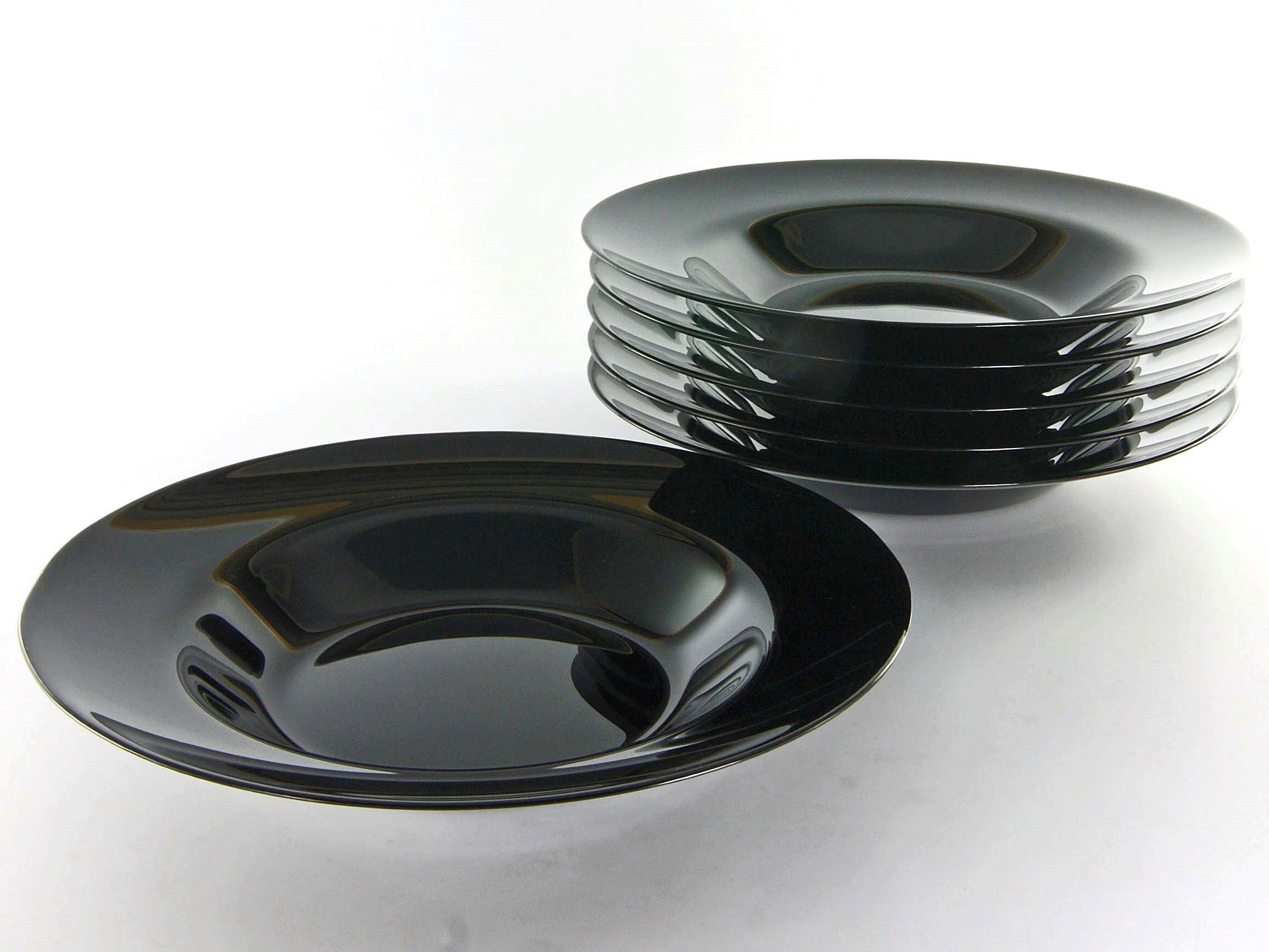 Pastateller Italien Party 6-Teilig - Schwarz, Basics, Glas (29cm) - Creatable