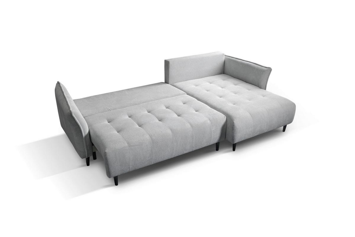 Ecksofa Monte Carlo Hellgrau S: 160x290 Cm - Schwarz/Grau, Trend, Holz/Holzwerkstoff (160/290cm)