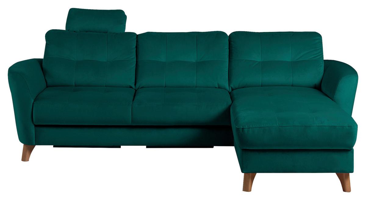 Ecksofa Nordic, Petrol S: 238x168 cm - Buchefarben/Petrol, Design, Textil (238/168cm) - Livetastic