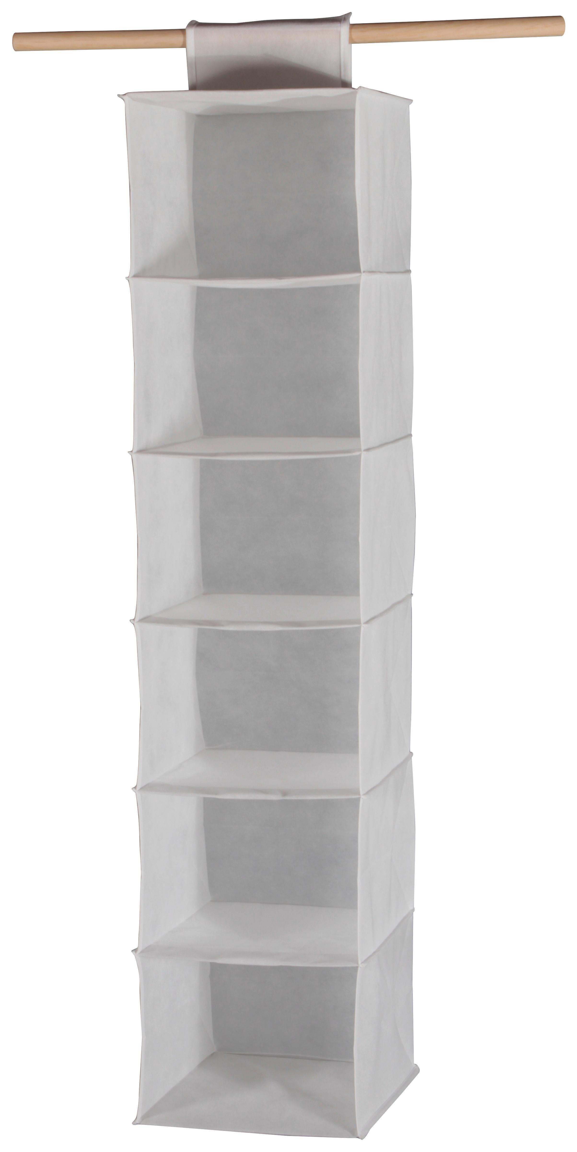 ZÁVESNÉ ÚLOŽNÉ PRIESTORY CLIFF 2 - biela, Modern, textil (30,5/127/30cm)