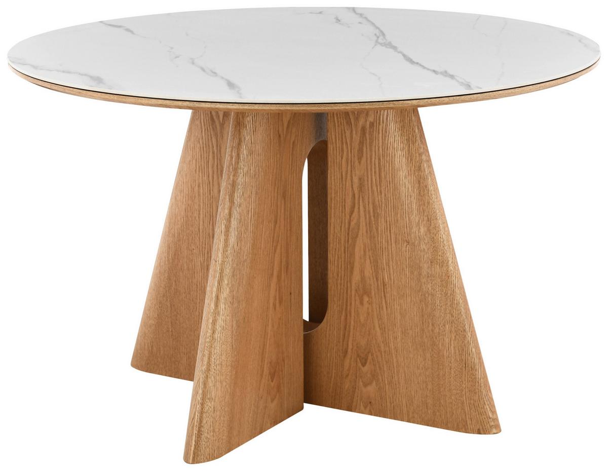 Esstisch Otis Weiß/Eichefarben D: 120 cm - Eichefarben/Weiß, MODERN, Holz/Holzwerkstoff (120/120/75cm) - Livetastic