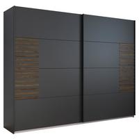 Schwebetürenschrank Barea Dunkelgrau Eiche Dekor - Eiche dunkel/Dunkelgrau, MODERN, Holzwerkstoff (271/210/62cm) - Rauch Möbel