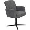Armlehnstuhl Allison Leinenoptik Grau, B: 58 cm - Dunkelgrau/Schwarz, LIFESTYLE, Holz/Textil (58/86/64cm) - Livetastic