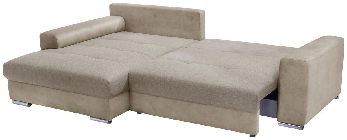 Ecksofa Larnaca, Cappuccino Schenkel: 177x269 Cm - Chromfarben/Cappuccino, Design, Textil (177/269cm) - Livetastic