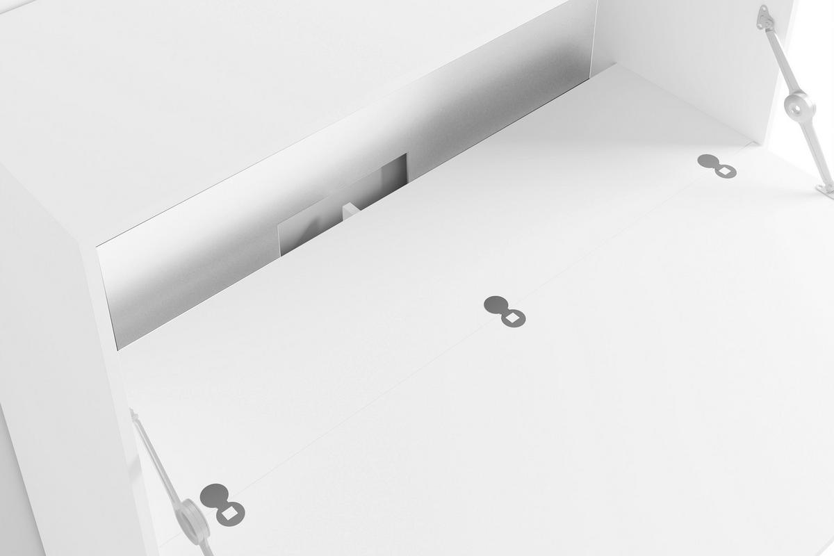 Sekretär Montana B: 120 cm inkl. Stauraum, Weiß, Schwarz - Schwarz/Weiß, Design, Holzwerkstoff (120/127/40cm) - MID.YOU