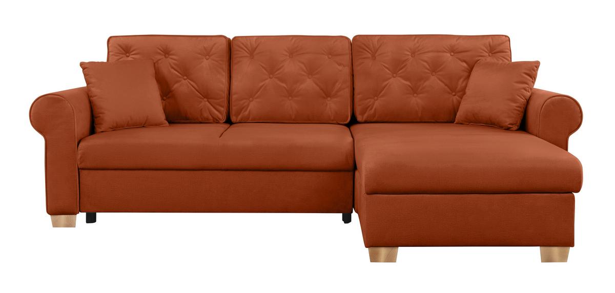 Ecksofa Arles Terracotta 39 S: 266x161 Cm - Buchefarben/Terracotta, Design, Textil (266/161cm) - MID.YOU